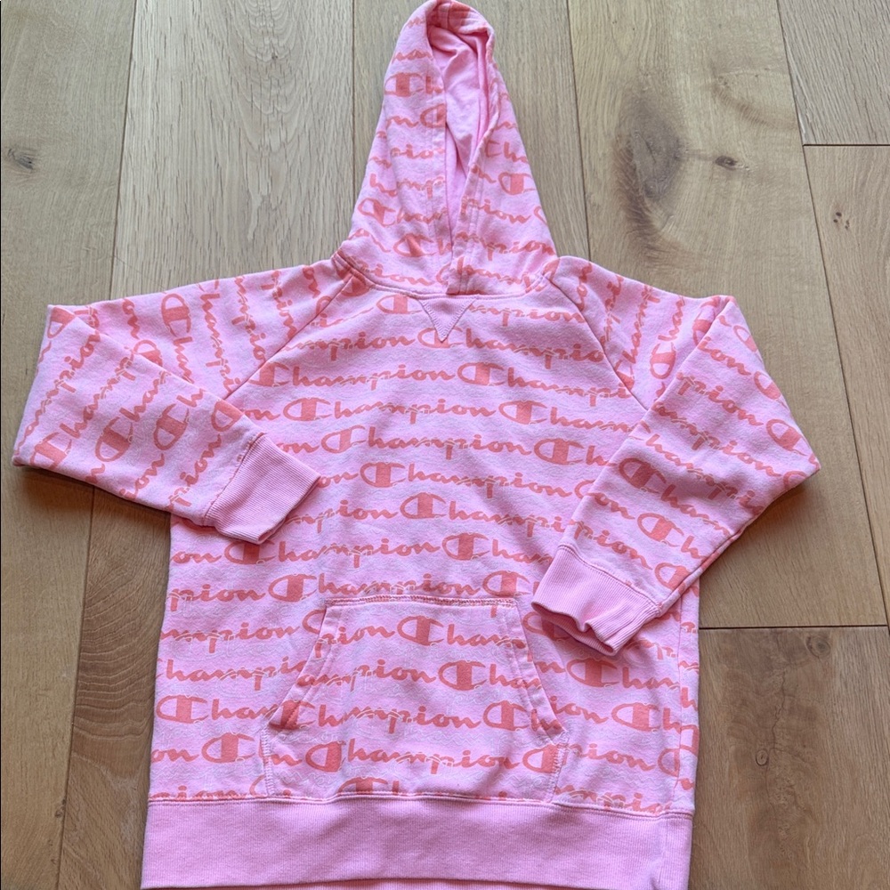 Champion Kids Light Pink Logo Hoodie XL